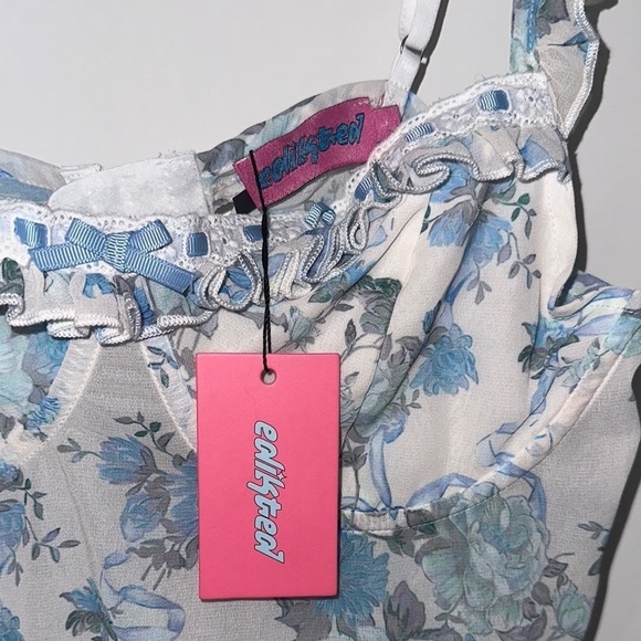 Edikted Floral Sweetheart Floral Corset Cami  Bra Top. NWT - Picture 5 of 15